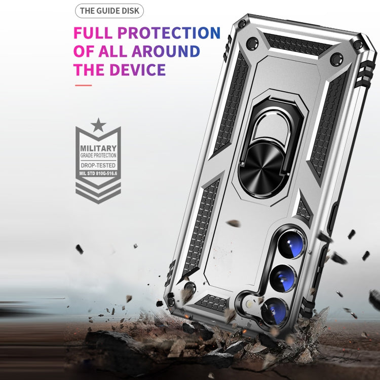 RING ARMOR Tvrdený kryt pre Samsung Galaxy S23 Plus 5G - sivý