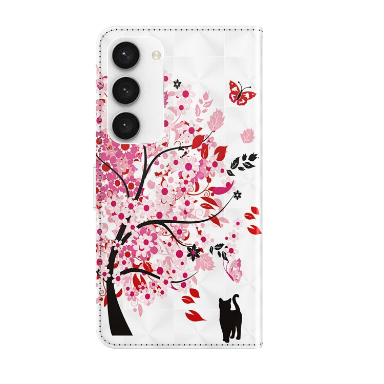 PAINT Knižkové puzdro pre Samsung Galaxy S23 5G - TREE bielo ružové