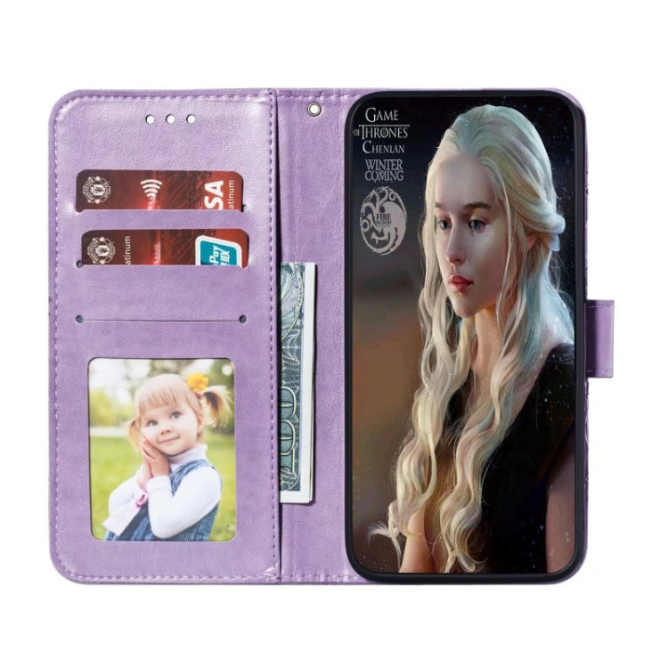 MANDALA Knižkové puzdro pre Samsung Galaxy S23 5G - fialové