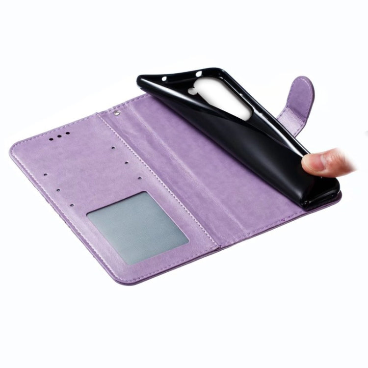 MANDALA Knižkové puzdro pre Samsung Galaxy S23 5G - fialové