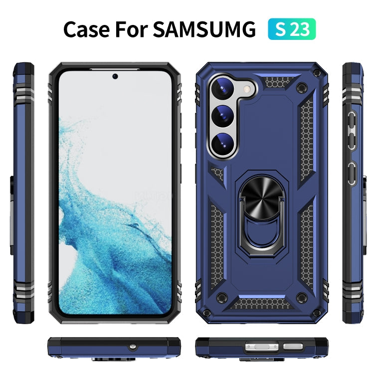 RING ARMOR Tvrdený kryt pre Samsung Galaxy S23 5G - modrý