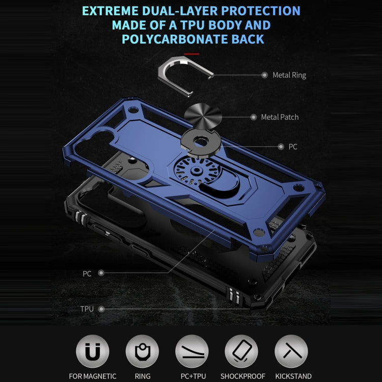 RING ARMOR Tvrdený kryt pre Samsung Galaxy S23 5G - modrý