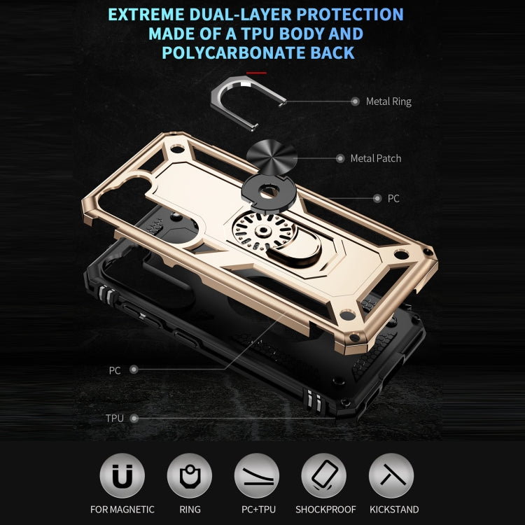RING ARMOR Tvrdený kryt pre Samsung Galaxy S23 5G - zlatý