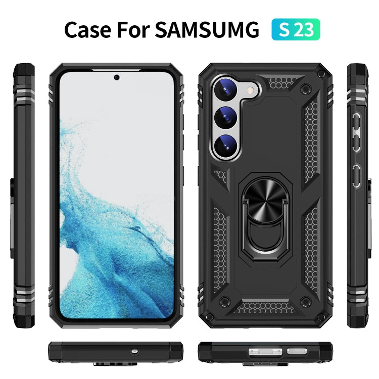 RING ARMOR Tvrdený kryt pre Samsung Galaxy S23 5G - čierny