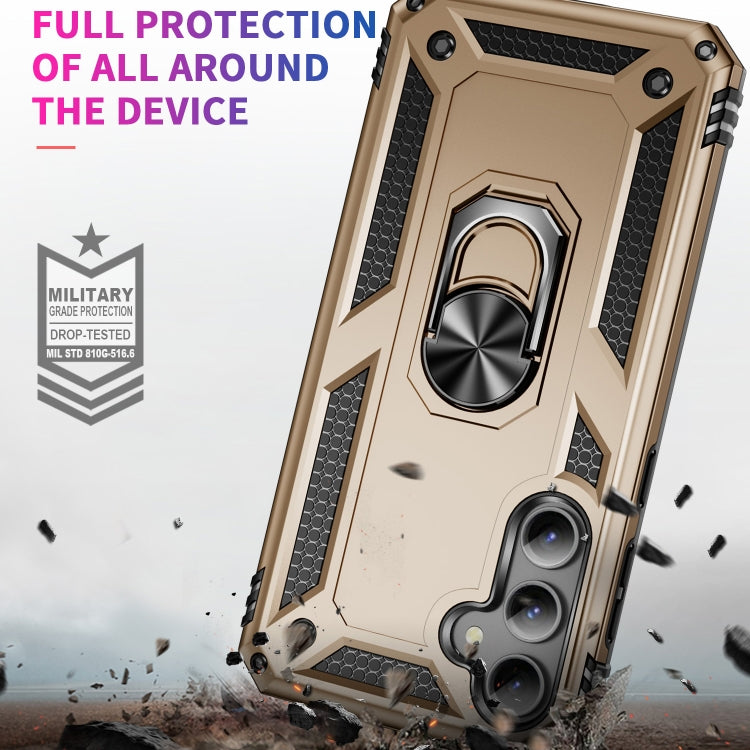 RING ARMOR Tvrdený kryt pre Samsung Galaxy S23 FE - zlatý