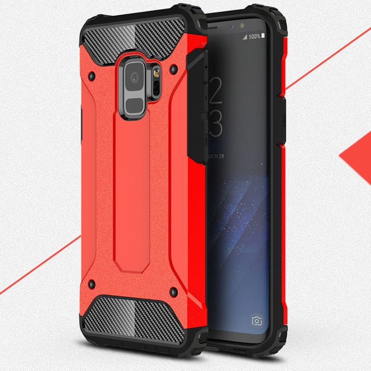 HYBRID ARMOR Tvrdený kryt pre Samsung Galaxy S9 - červený
