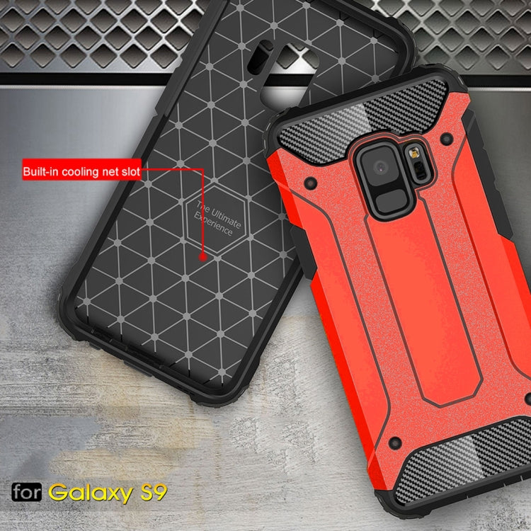 HYBRID ARMOR Tvrdený kryt pre Samsung Galaxy S9 - červený