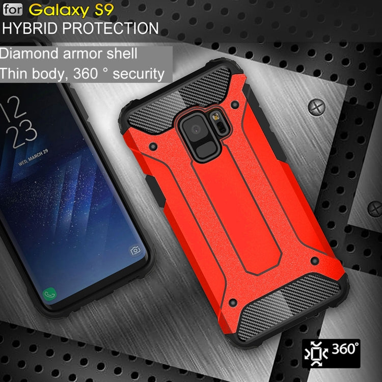 HYBRID ARMOR Tvrdený kryt pre Samsung Galaxy S9 - červený