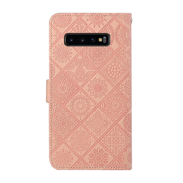 FLOWER Knižkové puzdro pre Samsung Galaxy S10 Plus - ružové