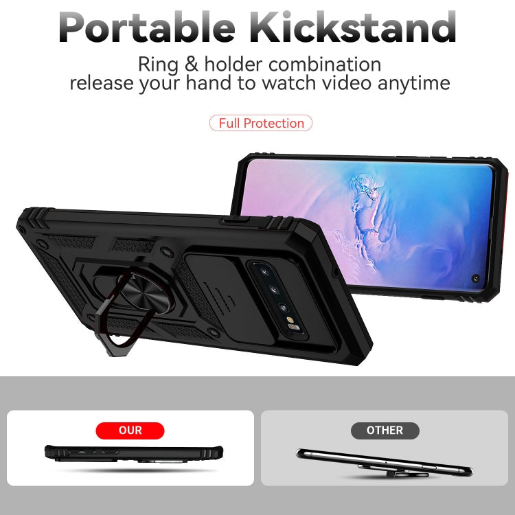 SLIDING Tvrdený kryt pre Samsung Galaxy S10 - čierny