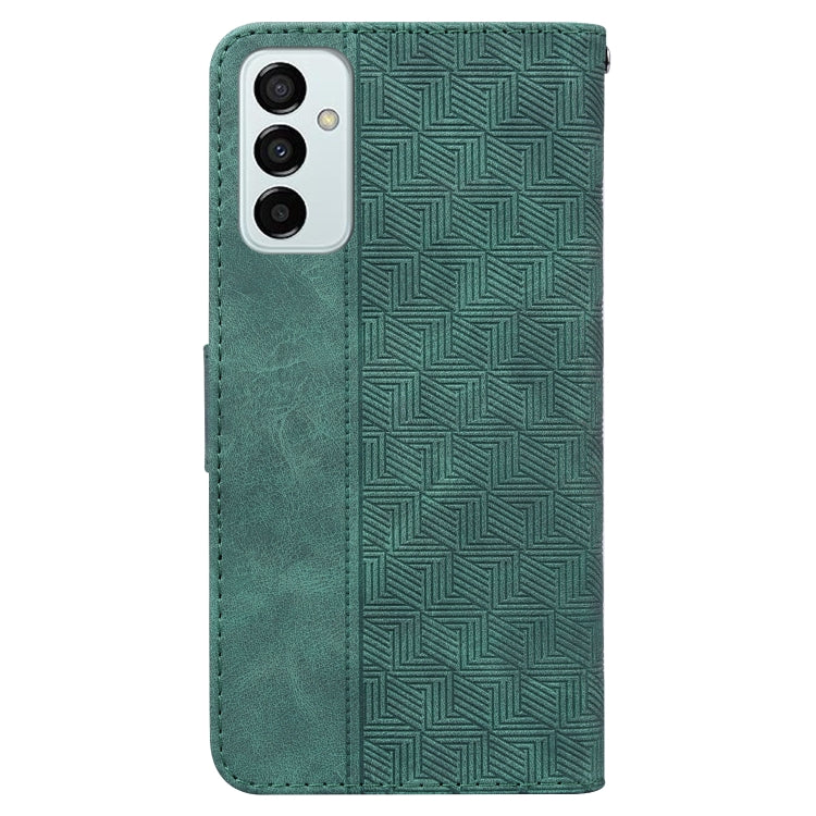 GEOMETRIC Knižkové puzdro pre Samsung Galaxy M13 - zelené