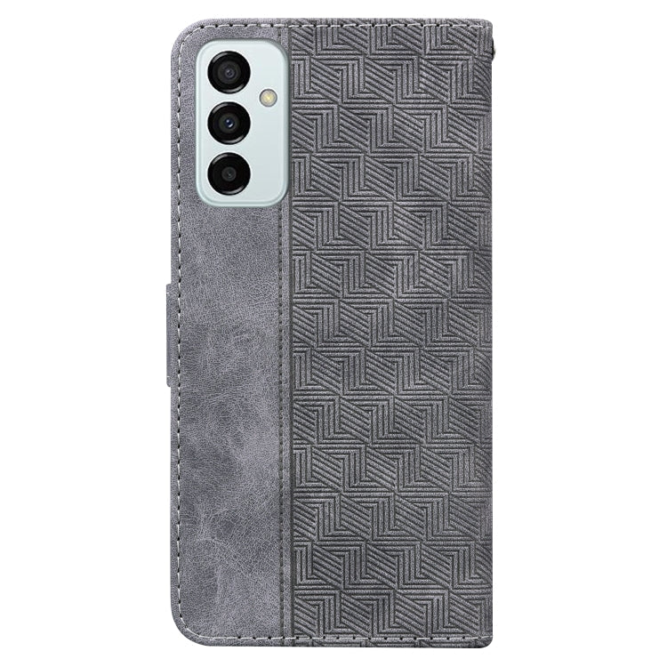 GEOMETRIC Knižkové puzdro pre Samsung Galaxy M13 - sivé