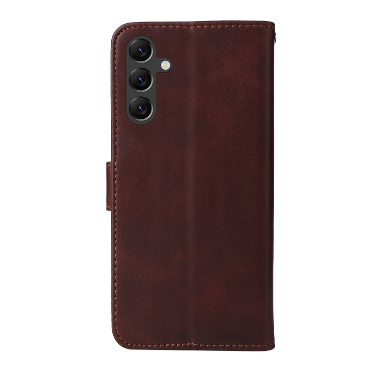 SOLID Knižkové puzdro pre Samsung Galaxy A15 / A15 5G - tmavo hnedé