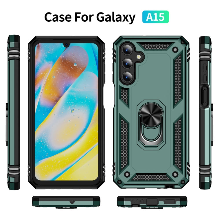 RING ARMOR Tvrdený kryt pre Samsung Galaxy A15 / A15 5G - zelený