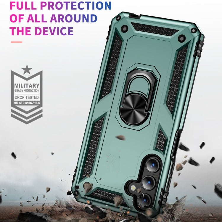 RING ARMOR Tvrdený kryt pre Samsung Galaxy A15 / A15 5G - zelený