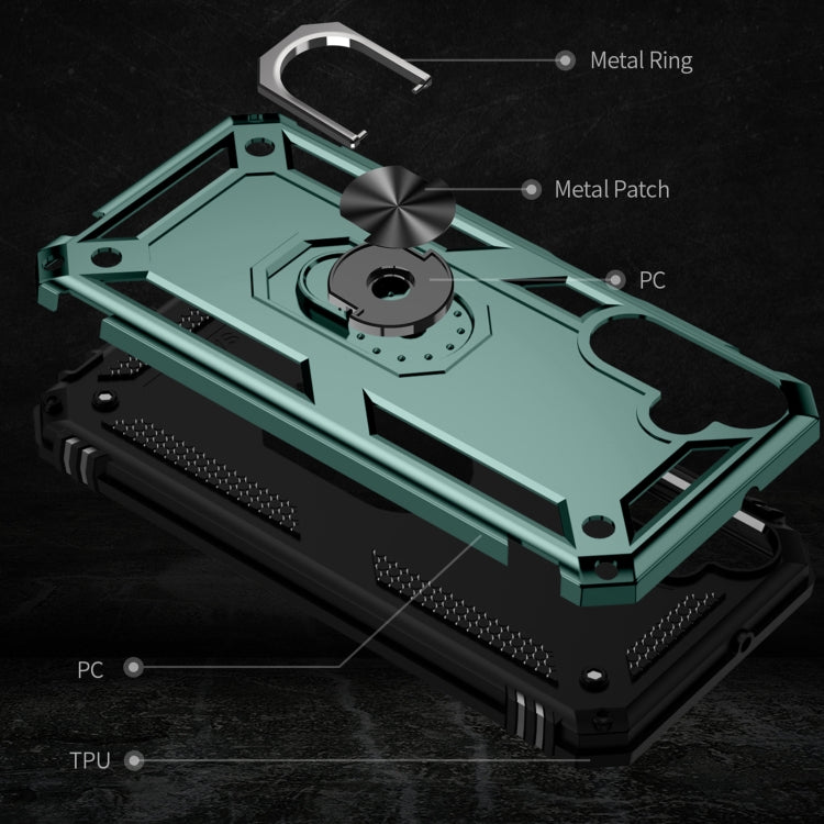 RING ARMOR Tvrdený kryt pre Samsung Galaxy A15 / A15 5G - zelený