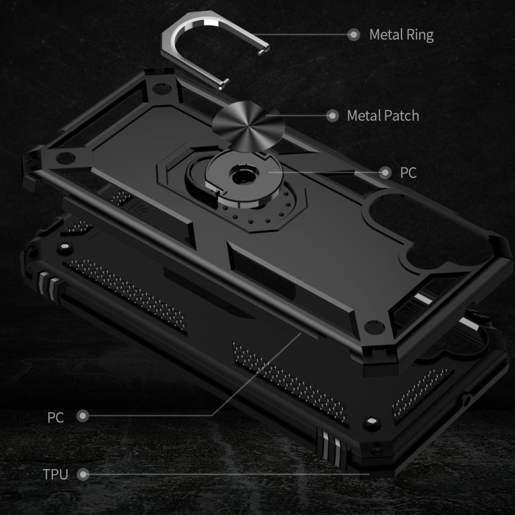 RING ARMOR Tvrdený kryt pre Samsung Galaxy A15 / A15 5G - čierny