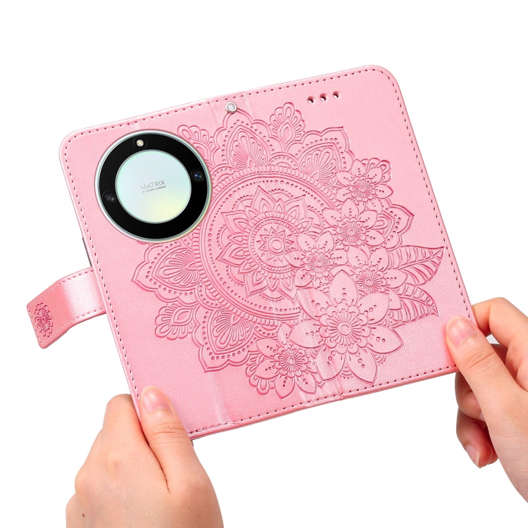 FLOWER Knižkové puzdro pre Honor Magic 5 Lite 5G - ružové
