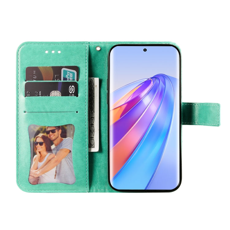 FLOWER Knižkové puzdro pre Honor Magic 5 Lite 5G - zelené