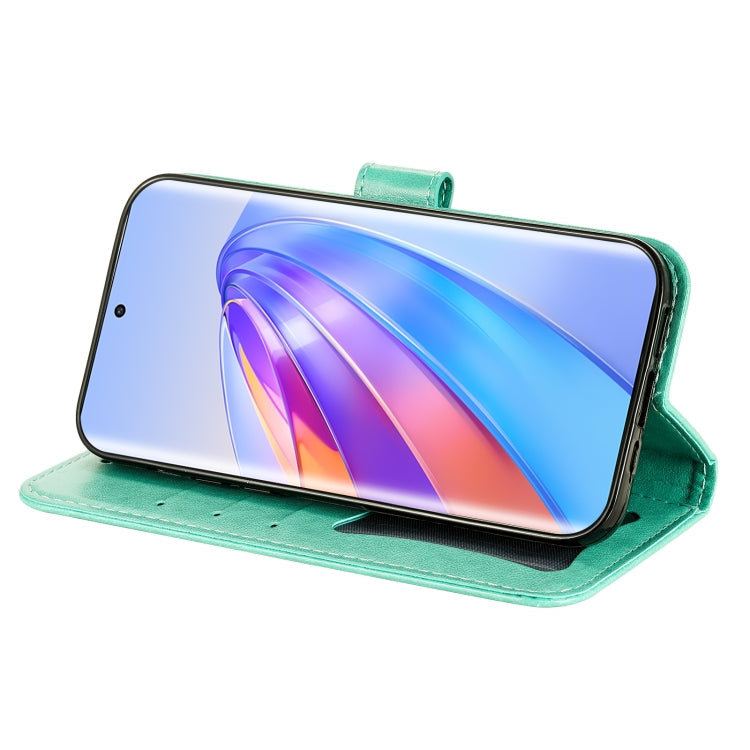 FLOWER Knižkové puzdro pre Honor Magic 5 Lite 5G - zelené