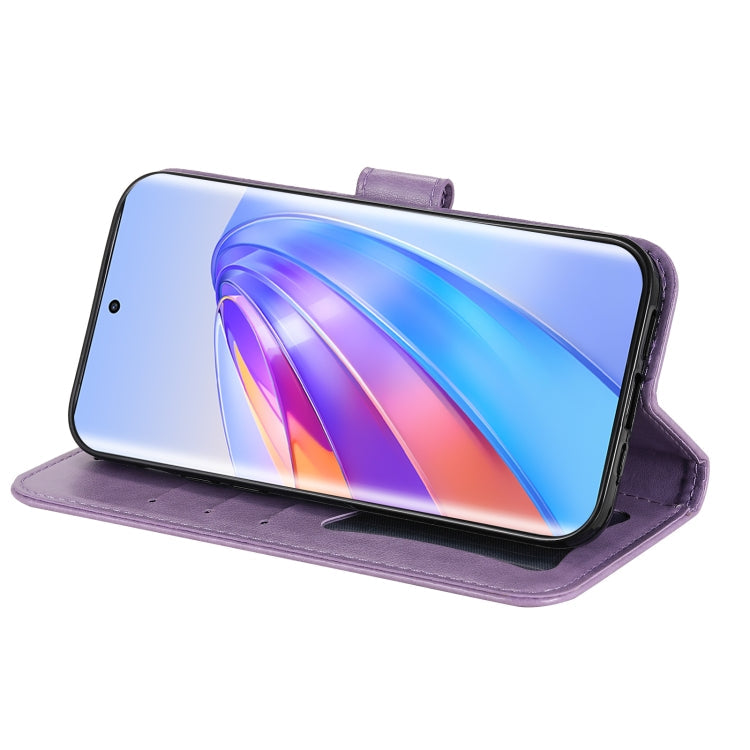 FLOWER Knižkové puzdro pre Honor Magic 5 Lite 5G - fialové