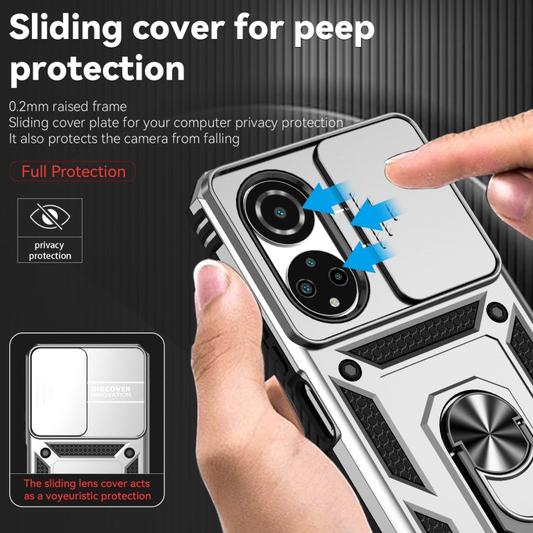 SLIDING ARMOR Tvrdený kryt pre Honor X7 - sivý