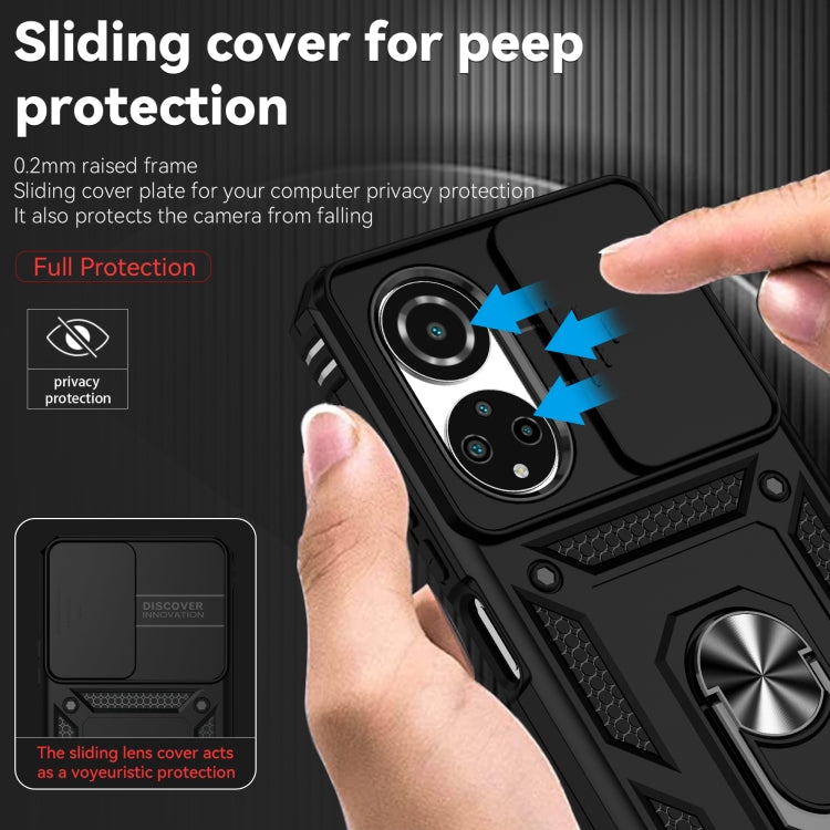SLIDING ARMOR Tvrdený kryt pre Honor X7 - čierny