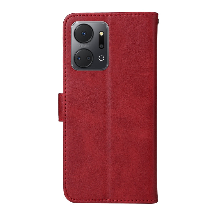 SOLID Knižkové puzdro pre Honor X7a - červené