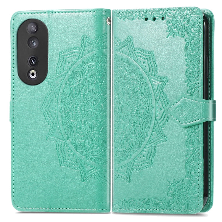 MANDALA Knižkové puzdro pre Honor 90 5G - zelené
