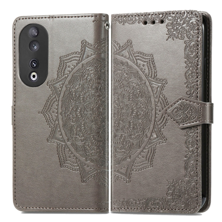 MANDALA Knižkové puzdro pre Honor 90 5G - sivé