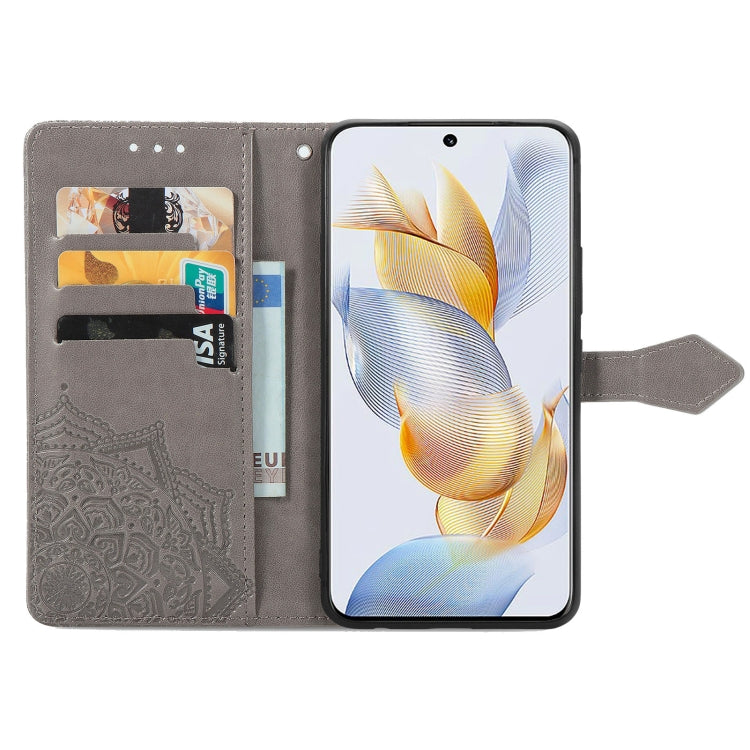 MANDALA Knižkové puzdro pre Honor 90 5G - sivé