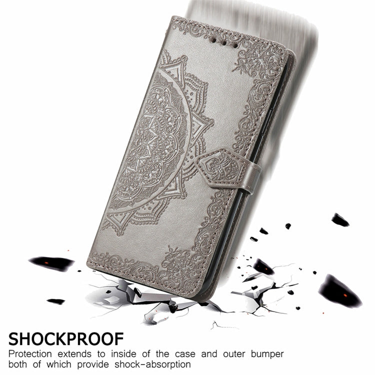 MANDALA Knižkové puzdro pre Honor 90 5G - sivé