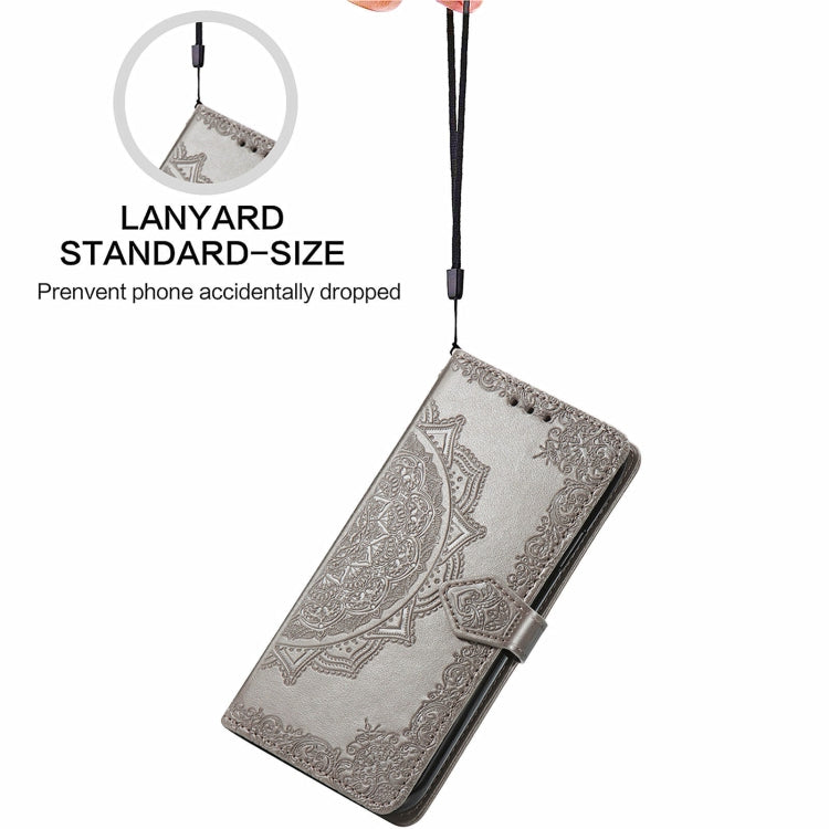 MANDALA Knižkové puzdro pre Honor 90 5G - sivé