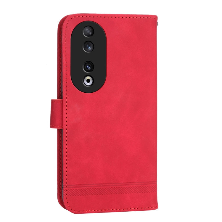 DIERFENG Knižkové puzdro pre Honor 90 5G - červené
