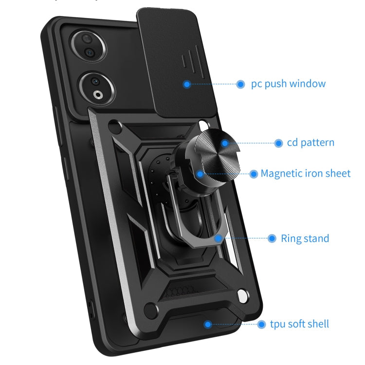 SLIDING ARMOR Tvrdený kryt pre Honor 90 5G - sivý