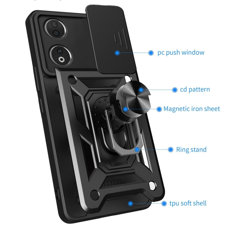 SLIDING ARMOR Tvrdený kryt pre Honor 90 5G - zelený