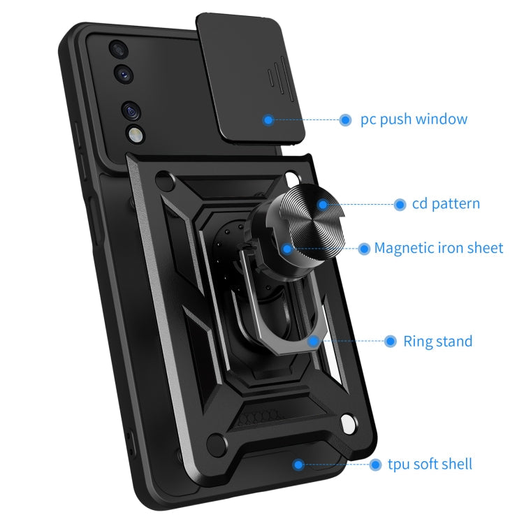 SLIDING ARMOR Tvrdený kryt pre Honor 70 - čierny