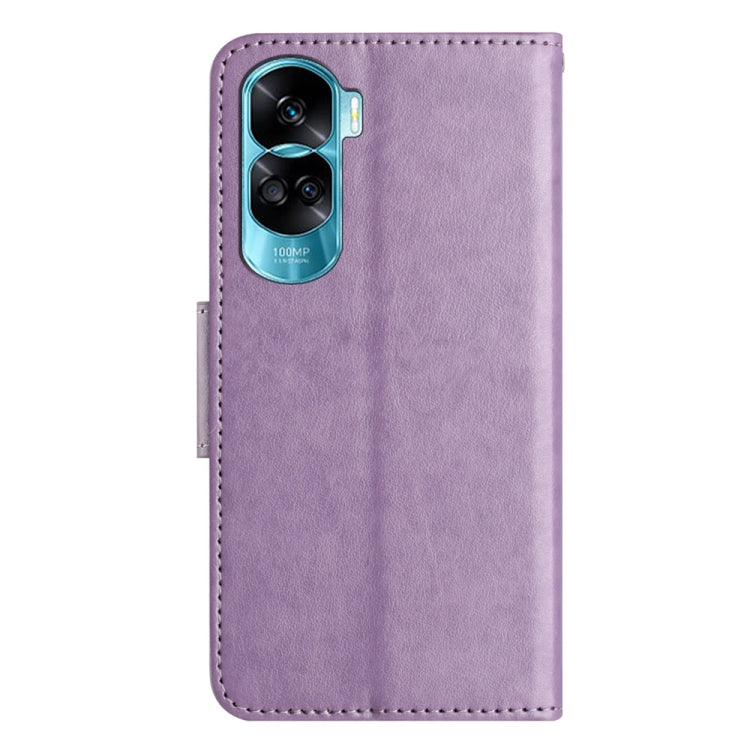 BUTTERFLY Knižkové puzdro pre Honor 90 Lite 5G - fialové