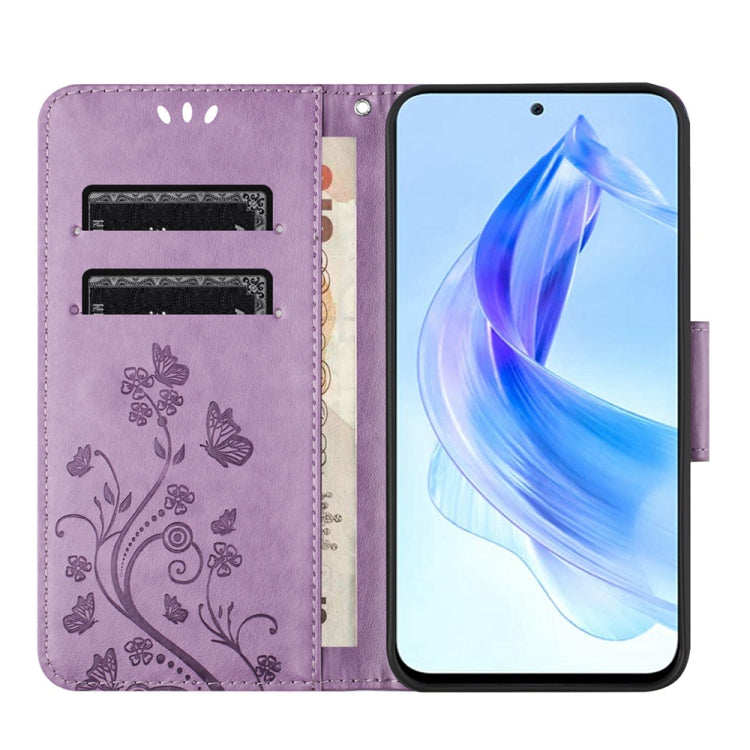 BUTTERFLY Knižkové puzdro pre Honor 90 Lite 5G - fialové