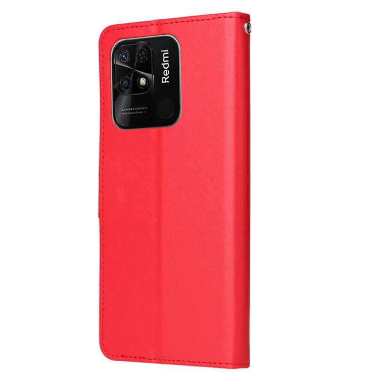 SOLID Knižkové puzdro pre Xiaomi Redmi 10C - červené