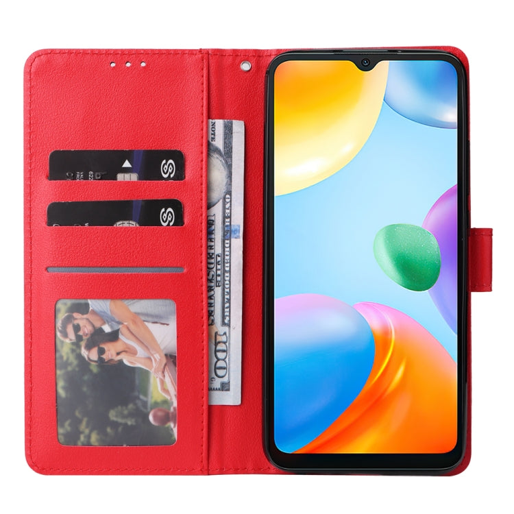 SOLID Knižkové puzdro pre Xiaomi Redmi 10C - červené