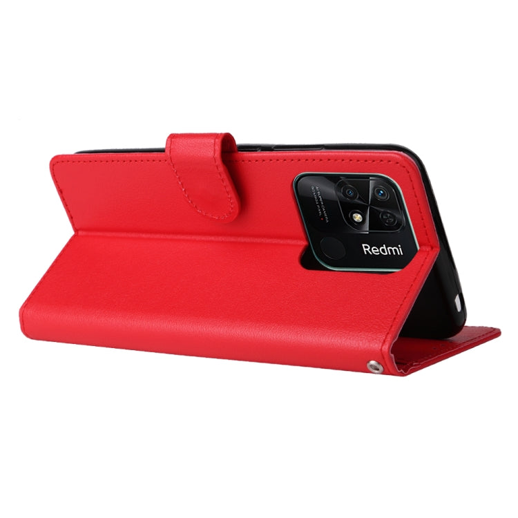 SOLID Knižkové puzdro pre Xiaomi Redmi 10C - červené