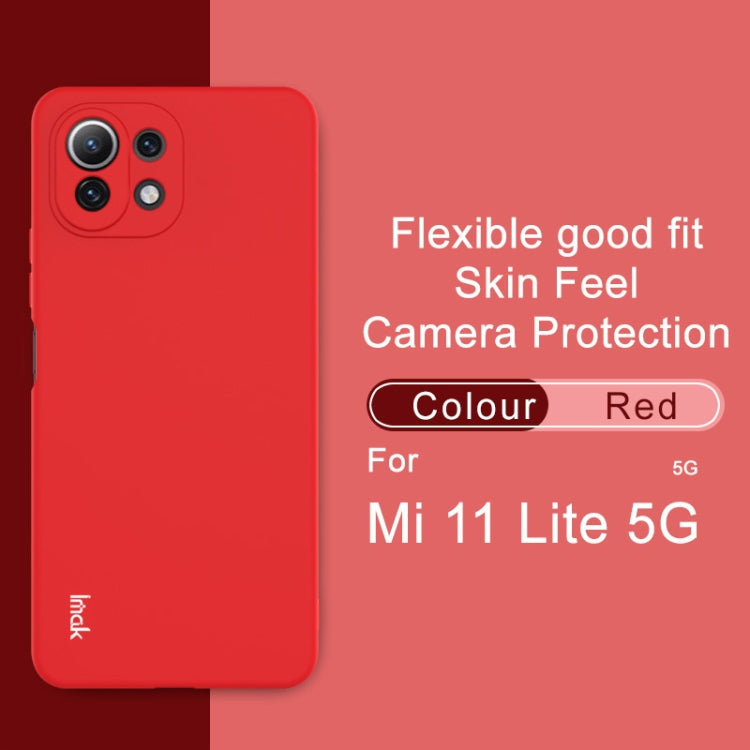 MATT Silikónový obal pre Xiaomi Mi 11 Lite / Mi 11 Lite 5G - červený