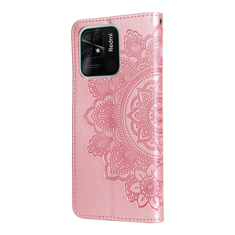 FLOWER Knižkové puzdro pre Xiaomi Redmi 10C - ružové