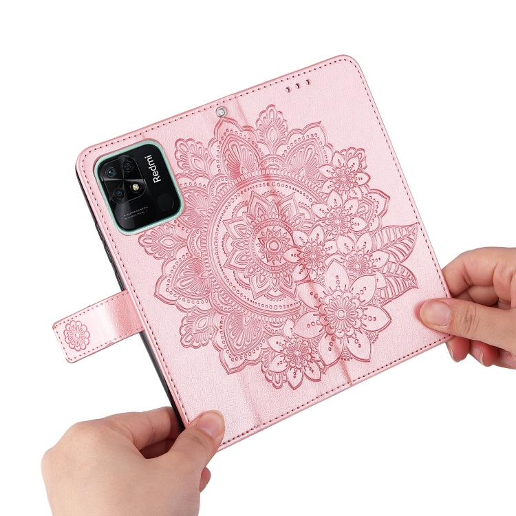 FLOWER Knižkové puzdro pre Xiaomi Redmi 10C - ružové