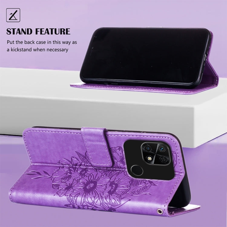 BUTTERFLY Knižkové puzdro pre Xiaomi Redmi 10C - fialové
