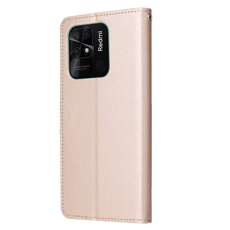 SOLID Knižkové puzdro pre Xiaomi Redmi 10C - zlaté