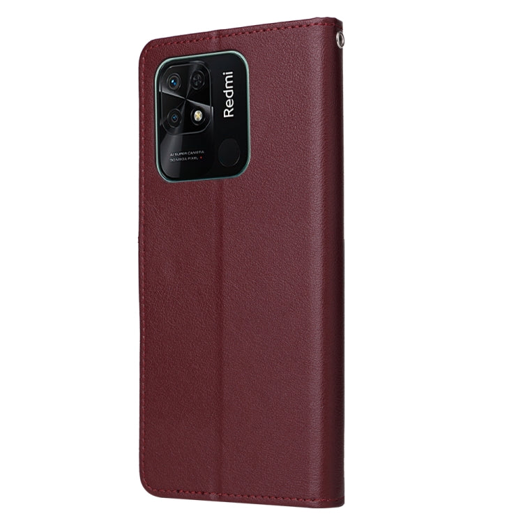 SOLID Knižkové puzdro pre Xiaomi Redmi 10C - bordové