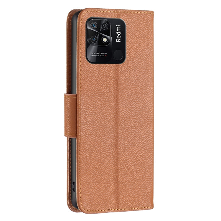 LAMBSKIN Knižkové puzdro pre Xiaomi Redmi 10C - hnedé