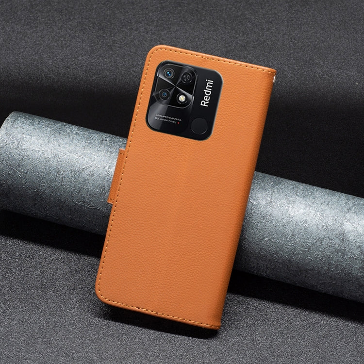 LAMBSKIN Knižkové puzdro pre Xiaomi Redmi 10C - hnedé